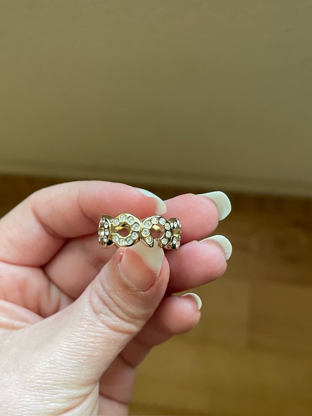 Coach “C” Jeweled Ring
